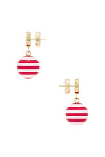 Miu Miu Ball Earrings in Rosso, view 3, click to view large image.