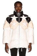 Miu Miu Star Down Jacket in Bianco, view 2, click to view large image.