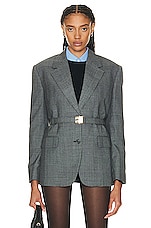 Miu Miu Belted Blazer in Antracite, view 1, click to view large image.