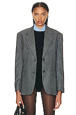 Miu Miu Belted Blazer in Antracite, view 2, click to view large image.