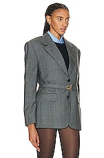 Miu Miu Belted Blazer in Antracite, view 3, click to view large image.