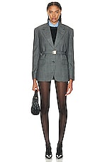 Miu Miu Belted Blazer in Antracite, view 5, click to view large image.
