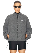 Miu Miu Zip Up Jacket in Grey, view 1, click to view large image.