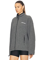 Miu Miu Zip Up Jacket in Grey, view 3, click to view large image.