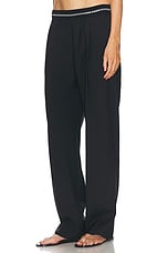 Miu Miu Wool Wide Leg Pant in Nero, view 3, click to view large image.