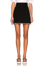 Miu Miu Cady Mini Skirt in Nero, view 1, click to view large image.