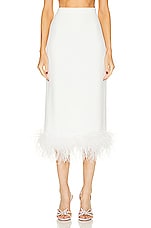 Miu Miu Feather Midi Skirt in Bianco, view 1, click to view large image.