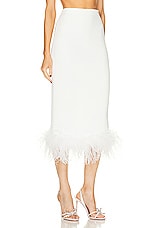 Miu Miu Feather Midi Skirt in Bianco, view 2, click to view large image.