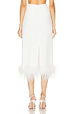 Miu Miu Feather Midi Skirt in Bianco, view 3, click to view large image.