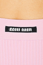 Miu Miu Knit Mini Skirt in Rosa, view 5, click to view large image.