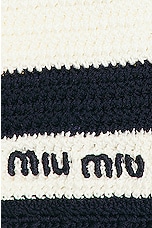 Miu Miu Cotton Crochet Skirt in Bianco & Blu, view 6, click to view large image.