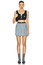 Miu Miu Mini Skirt in Astrale, view 4, click to view large image.