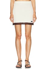Miu Miu Mini Skirt in Avorio & Cacao, view 1, click to view large image.