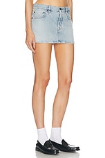 Miu Miu Denim Mini Skirt in Azzurro, view 2, click to view large image.