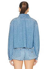 Miu Miu Long Sleeve Denim Shirt in Azzurro, view 4, click to view large image.