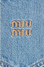 Miu Miu Long Sleeve Denim Shirt in Azzurro, view 6, click to view large image.