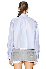Miu Miu Long Sleeve Shirt in Cielo & Blu, view 4, click to view large image.