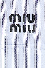 Miu Miu Long Sleeve Shirt in Cielo & Blu, view 6, click to view large image.