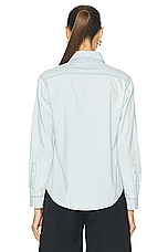 Miu Miu Button Up Top in Celeste, view 3, click to view large image.