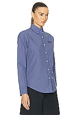 Miu Miu Button Up Top in Azzurro, view 2, click to view large image.