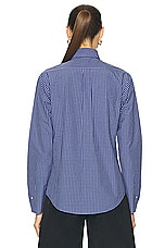 Miu Miu Button Up Top in Azzurro, view 3, click to view large image.