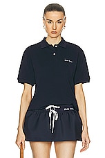 トップス miumiu polo shirt Miu Miu Polo Top in Blue | FWRD