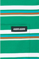 Miu Miu Short Sleeve T-Shirt in Verde, Bian Co, & Azzurro, view 5, click to view large image.