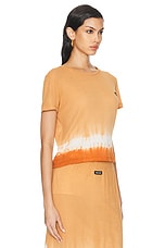 Miu Miu Short Sleeve Top in Cammeo & Caramello, view 2, click to view large image.