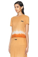 Miu Miu Short Sleeve Top in Cammeo & Caramello, view 3, click to view large image.