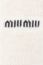 Miu Miu Short Sleeve Top in Bianco & Blue, view 6, click to view large image.