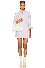 Miu Miu Long Sleeve Shirt in Corallo & Bianco, view 4, click to view large image.