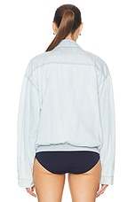 Miu Miu Chambray Jacket in Celeste, view 5, click to view large image.