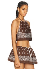 Miu Miu Halter Top in Cacao, view 2, click to view large image.