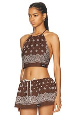 Miu Miu Halter Top in Cacao, view 3, click to view large image.