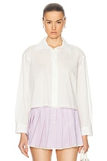 Miu Miu Long Sleeve Shirt in Avorio, view 1, click to view large image.