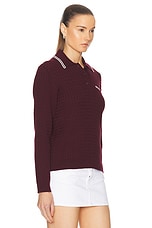 Miu Miu Long Sleeve Shirt in Amaranto & Bianco, view 2, click to view large image.