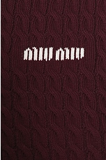Miu Miu Long Sleeve Shirt in Amaranto & Bianco, view 6, click to view large image.