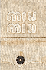 Miu Miu Denim Shirt in Beige, view 6, click to view large image.