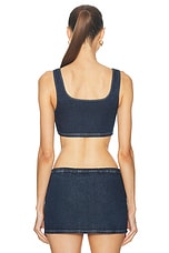 Miu Miu Cropped Tank Top in Bleu, view 3, click to view large image.