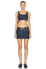 Miu Miu Cropped Tank Top in Bleu, view 4, click to view large image.