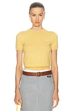 Miu Miu Short Sleeve Top in Topazio, view 1, click to view large image.