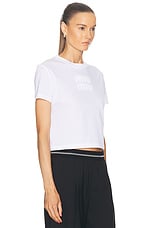 Miu Miu Logo T-shirt in Bianco, view 2, click to view large image.