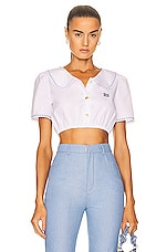 Miu Miu Cropped Collar Blouse in Bianco, view 1, click to view large image.
