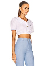 Miu Miu Cropped Collar Blouse in Bianco, view 2, click to view large image.