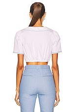Miu Miu Cropped Collar Blouse in Bianco, view 3, click to view large image.