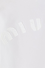 Miu Miu Off the Shoulder Long Sleeve Top in Bianco, view 5, click to view large image.