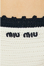 Miu Miu Cotton Crochet Bottom in Bianco & Blu, view 5, click to view large image.