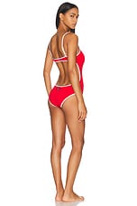 Miu Miu One Piece Swimsuit in Rosso & Bianco | FWRD