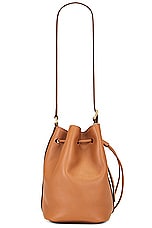 Miu Miu Small Softy Bucket Bag in Cognac, view 3, click to view large image.