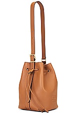 Miu Miu Small Softy Bucket Bag in Cognac, view 4, click to view large image.